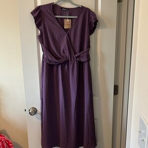 BloomChic Purple Midi Dress